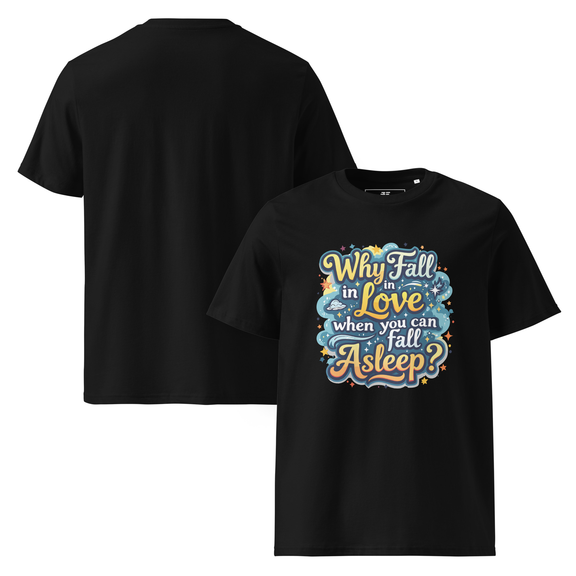 unisex-organic-cotton-t-shirt-black-front-and-back-687377d6569e4.jpg Love of Sleep Unisex organic cotton t-shirt