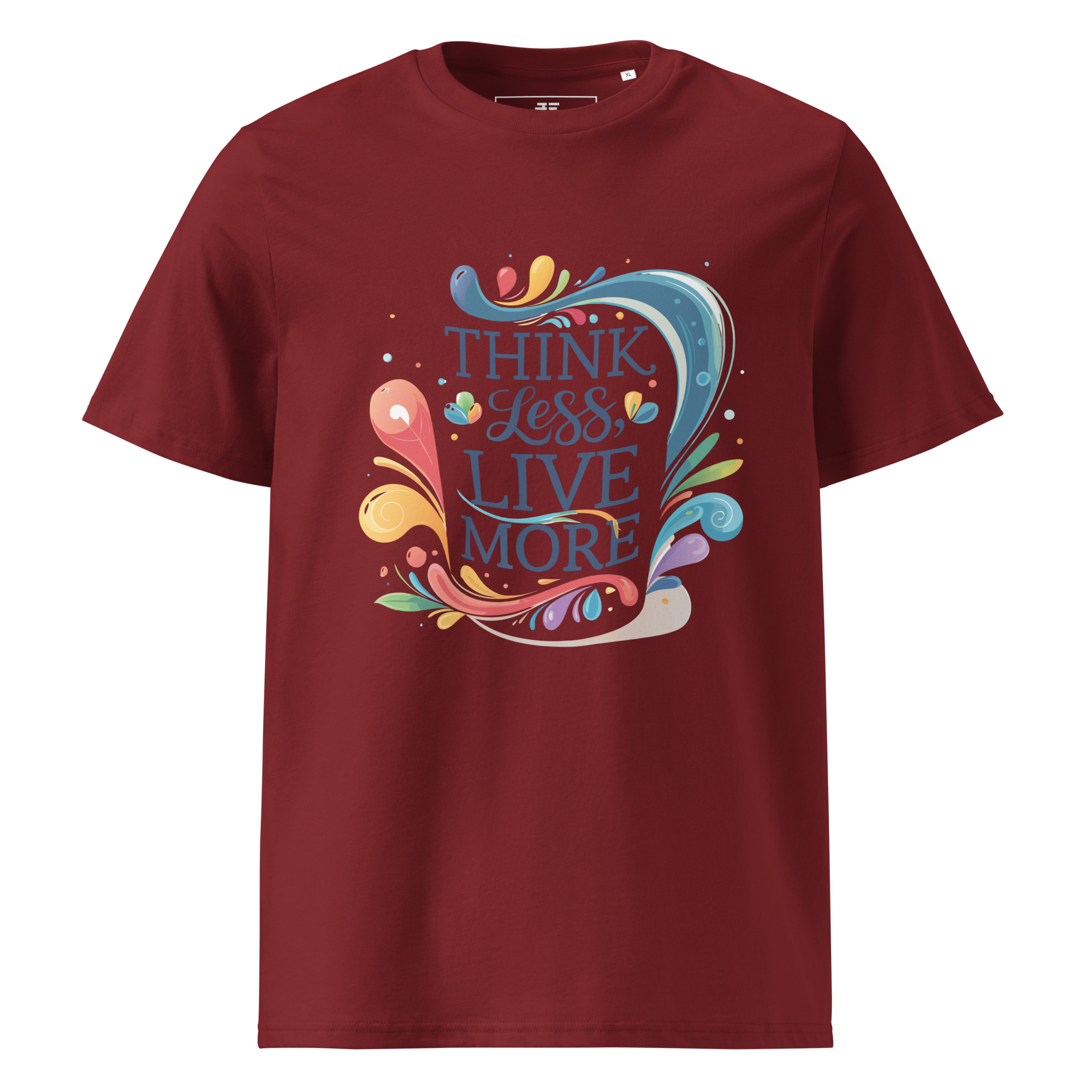 unisex-organic-cotton-t-shirt-burgundy-front-6871cfd842728.jpg Live More Unisex organic cotton t-shirt