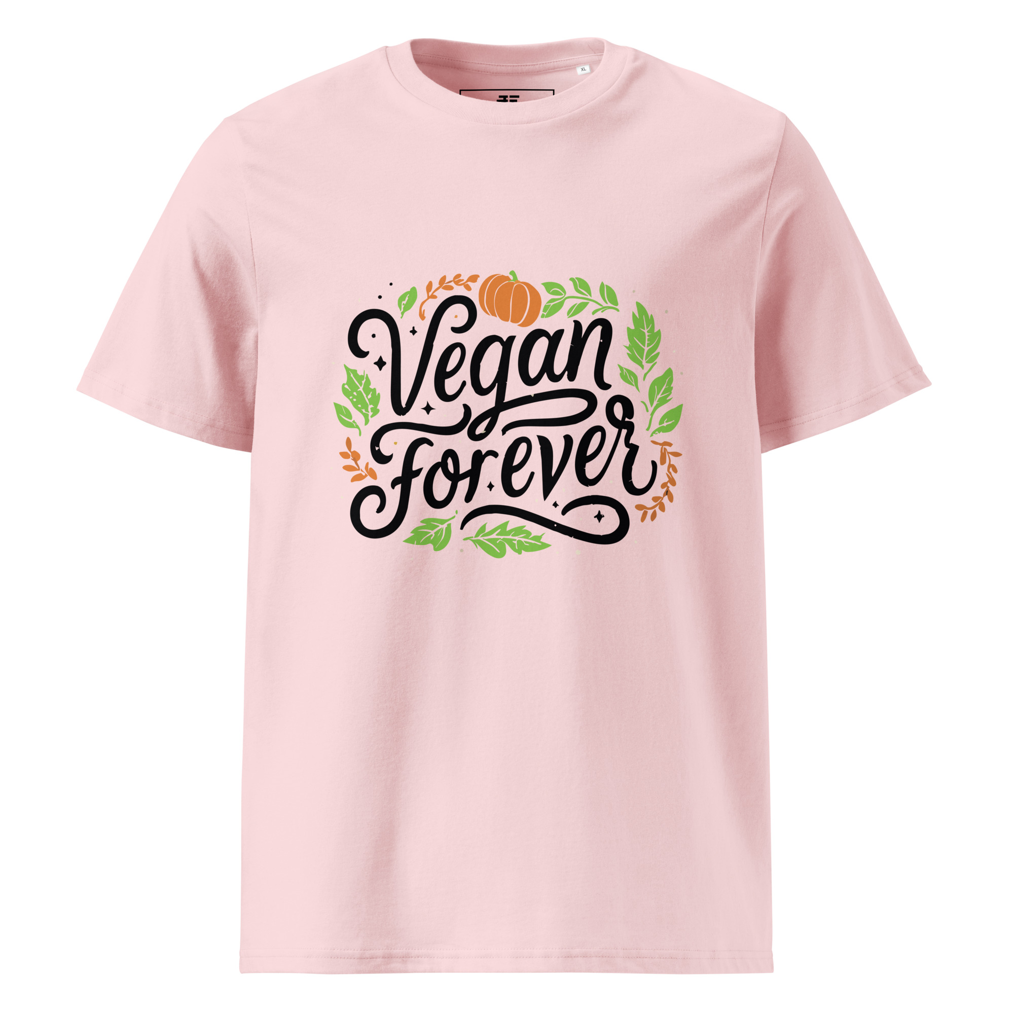 unisex-organic-cotton-t-shirt-cotton-pink-front-6871d19b59968.jpg Vegan Forever Unisex organic cotton t-shirt