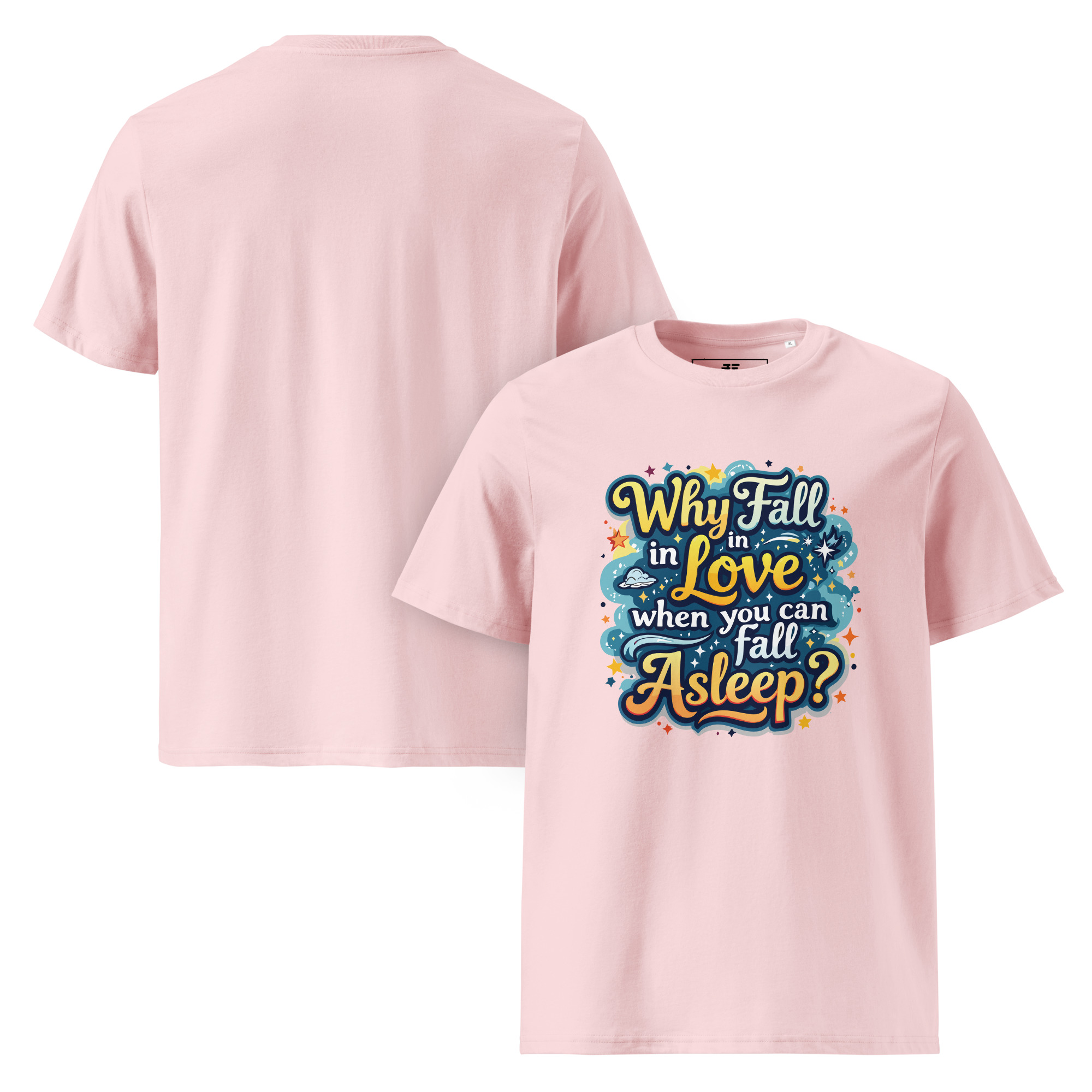 unisex-organic-cotton-t-shirt-cotton-pink-front-and-back-687377d693ca0.jpg Love of Sleep Unisex organic cotton t-shirt