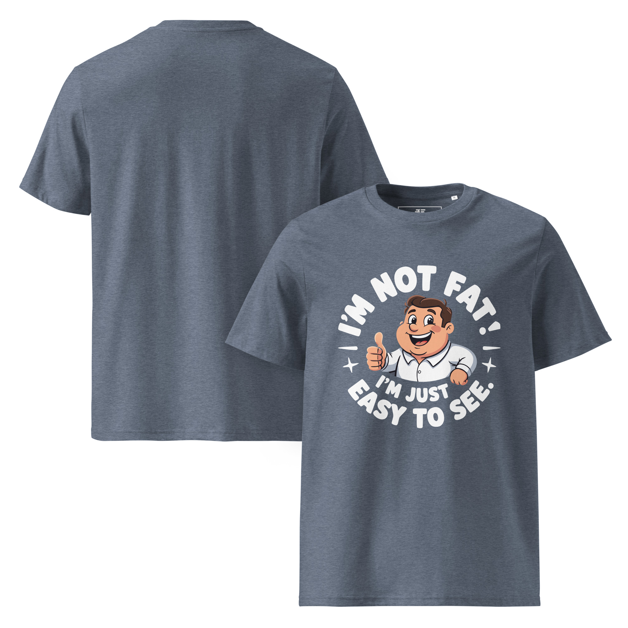 unisex-organic-cotton-t-shirt-dark-heather-blue-front-and-back-6873735bb55c1.jpg Fitman Unisex organic cotton t-shirt