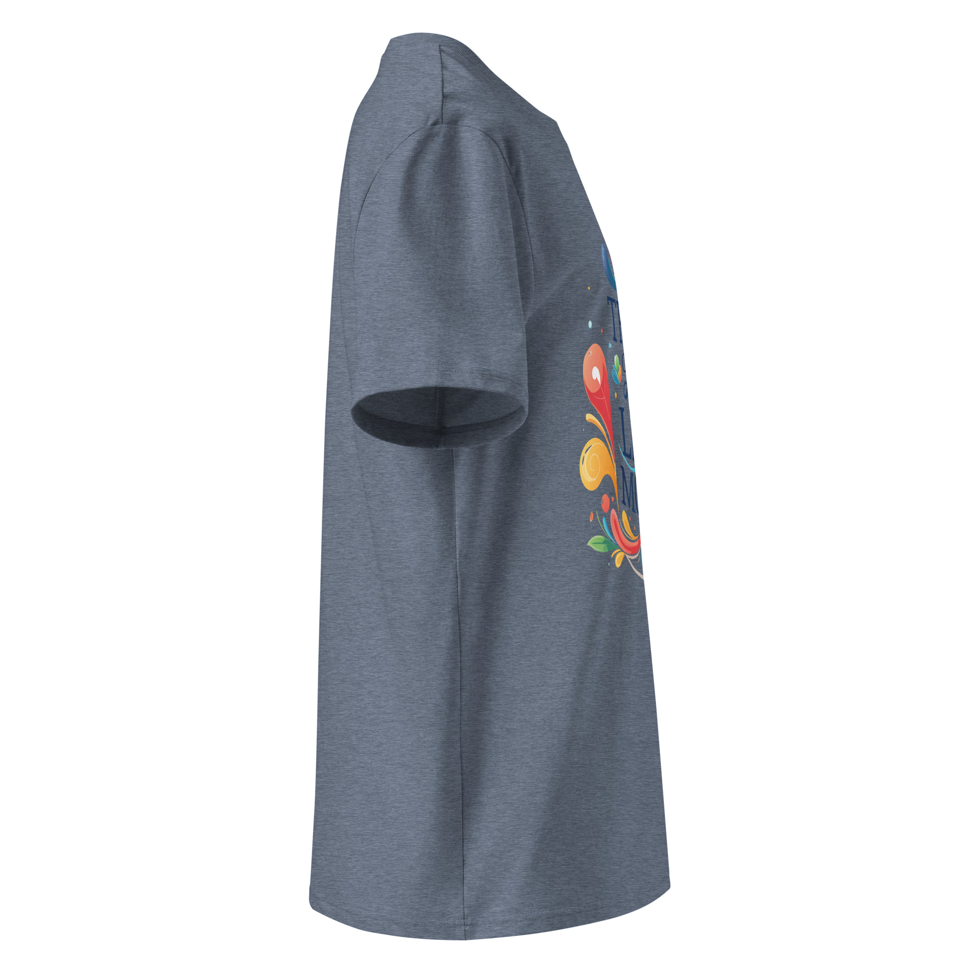 unisex-organic-cotton-t-shirt-dark-heather-blue-right-6871cfd8a6588.jpg Live More Unisex organic cotton t-shirt