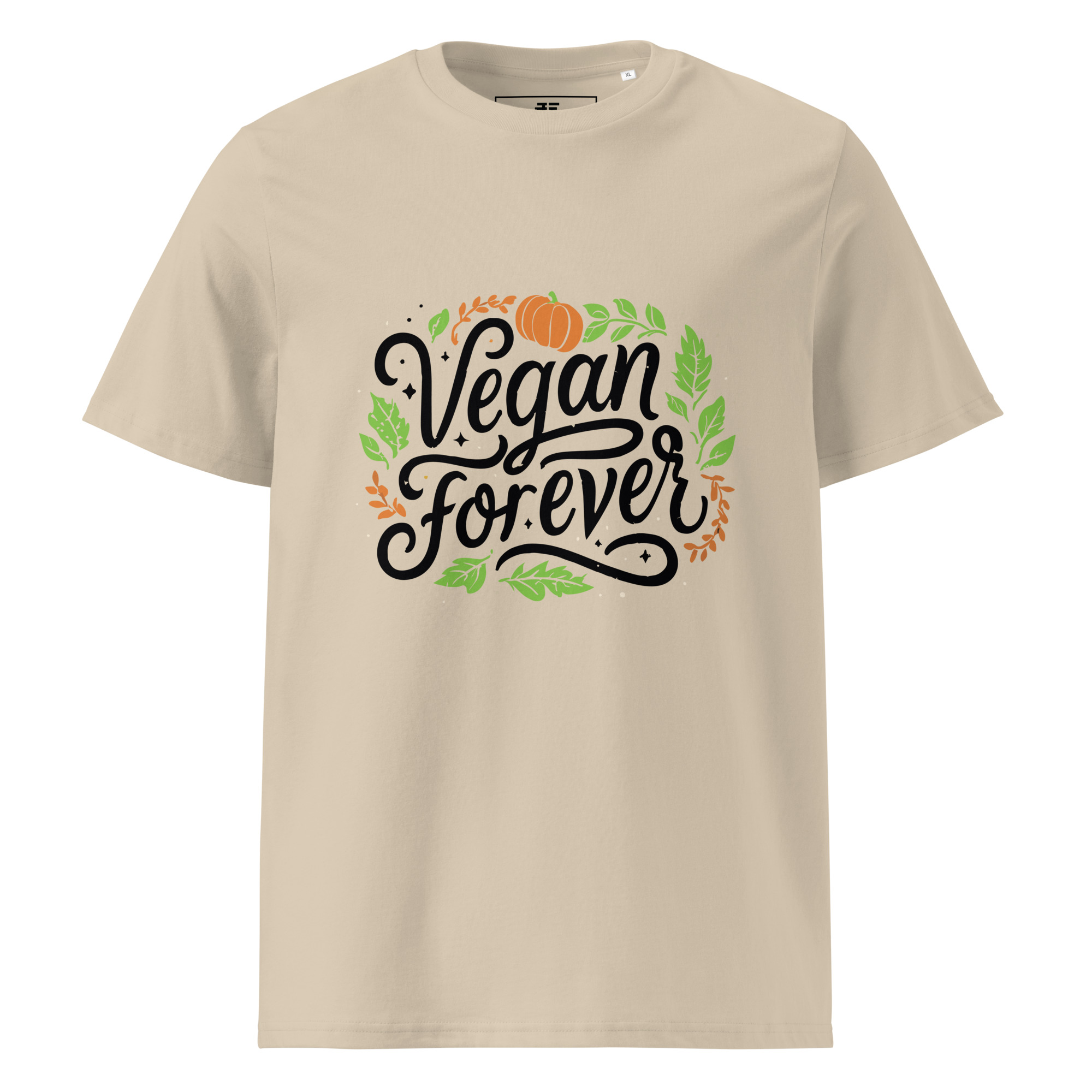 unisex-organic-cotton-t-shirt-desert-dust-front-6871d19b3e578.jpg Vegan Forever Unisex organic cotton t-shirt
