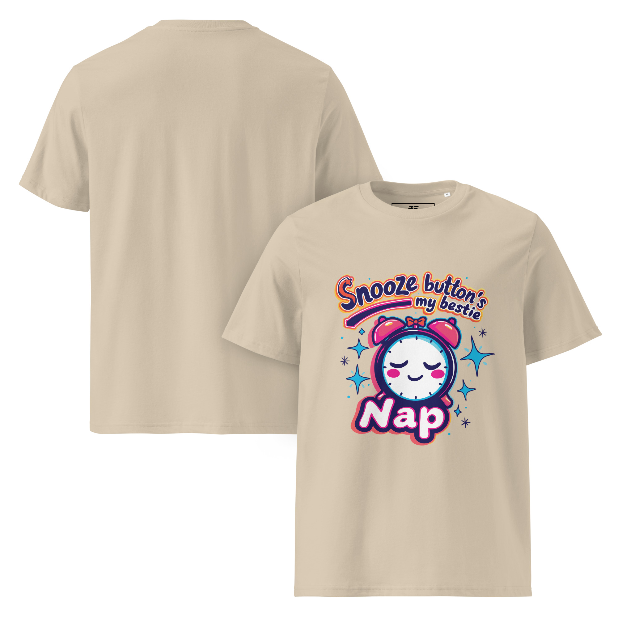 unisex-organic-cotton-t-shirt-desert-dust-front-and-back-68736fe9d6021.jpg Snoozy Unisex organic cotton t-shirt