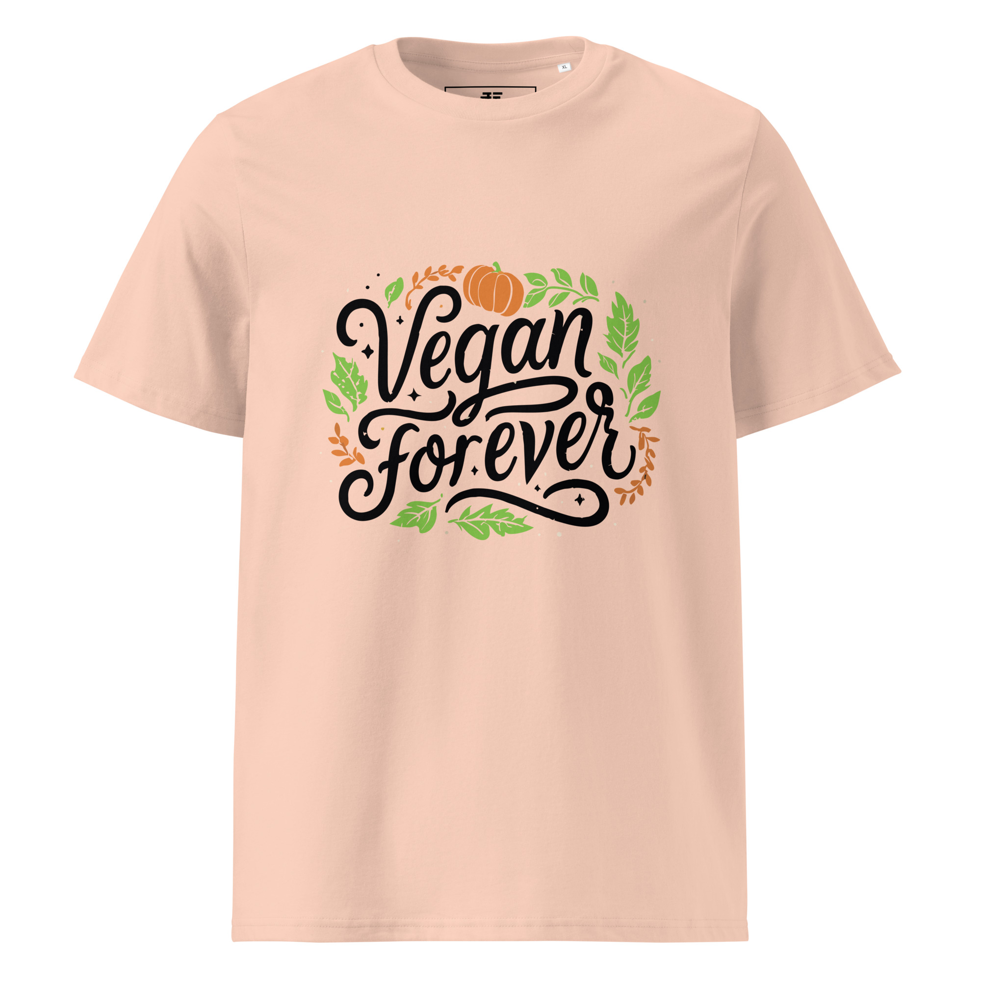unisex-organic-cotton-t-shirt-fraiche-peche-front-6871d19b15da6.jpg Vegan Forever Unisex organic cotton t-shirt