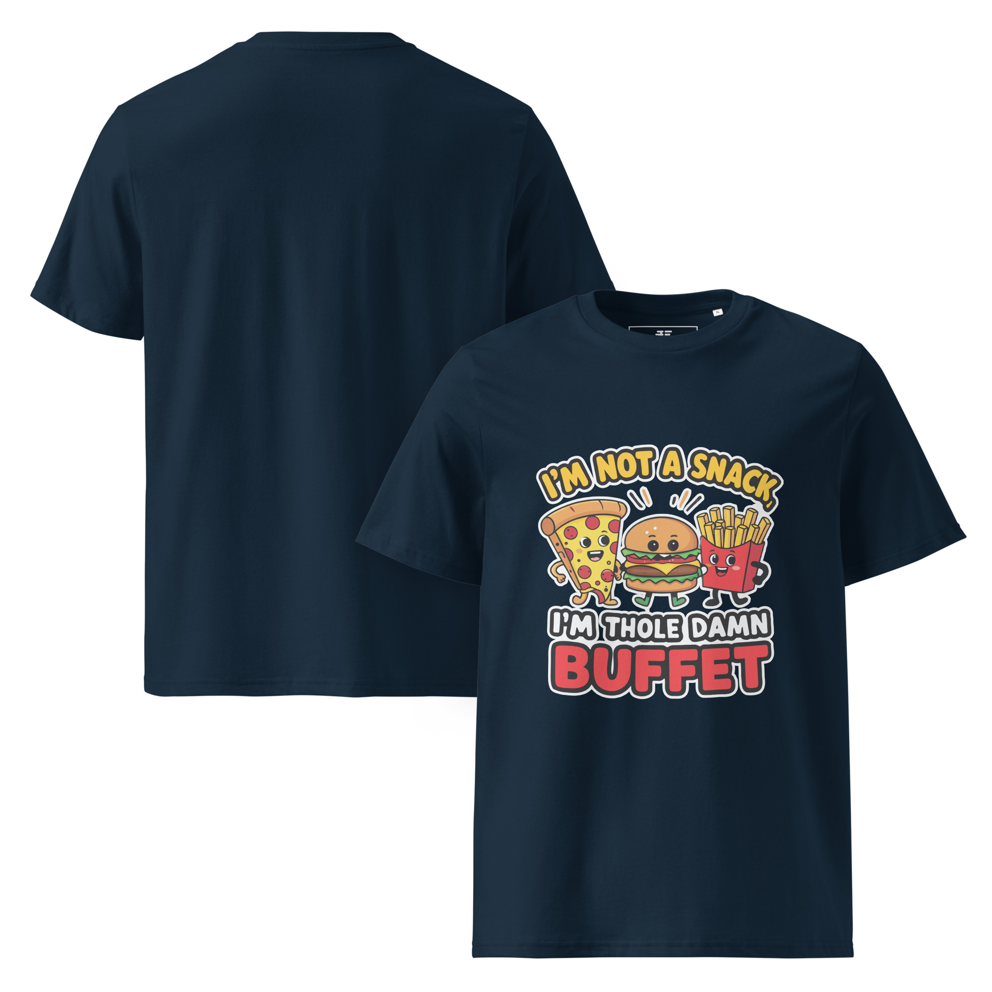 unisex-organic-cotton-t-shirt-french-navy-front-and-back-6873721324313.jpg Whole Buffet Unisex organic cotton t-shirt