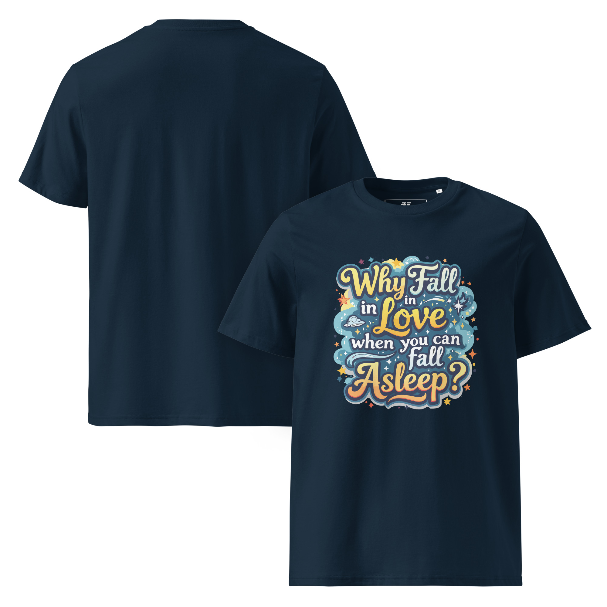 unisex-organic-cotton-t-shirt-french-navy-front-and-back-687377d657e73.jpg Love of Sleep Unisex organic cotton t-shirt