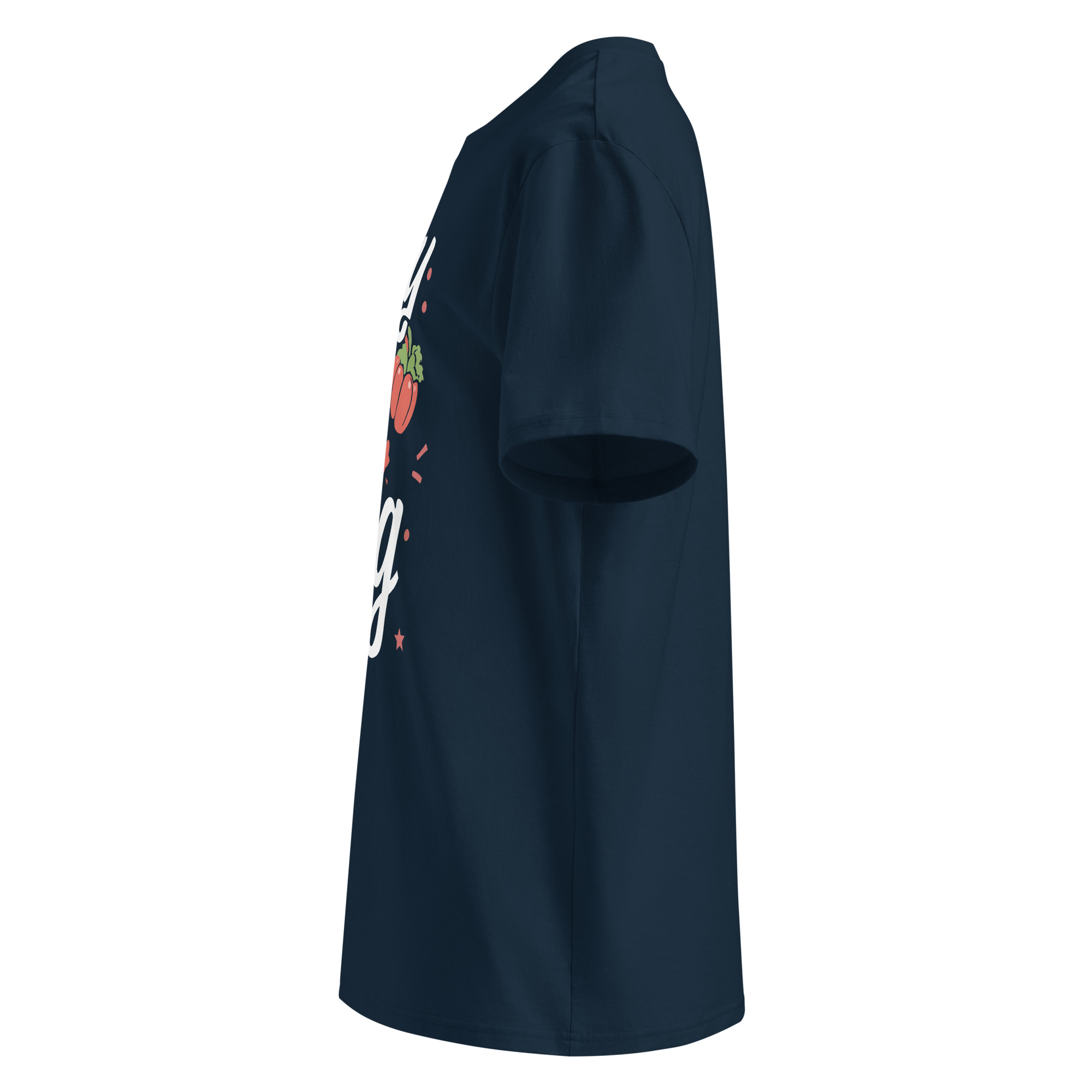 unisex-organic-cotton-t-shirt-french-navy-left-6871cf5796145.jpg No to Veg Unisex organic cotton t-shirt