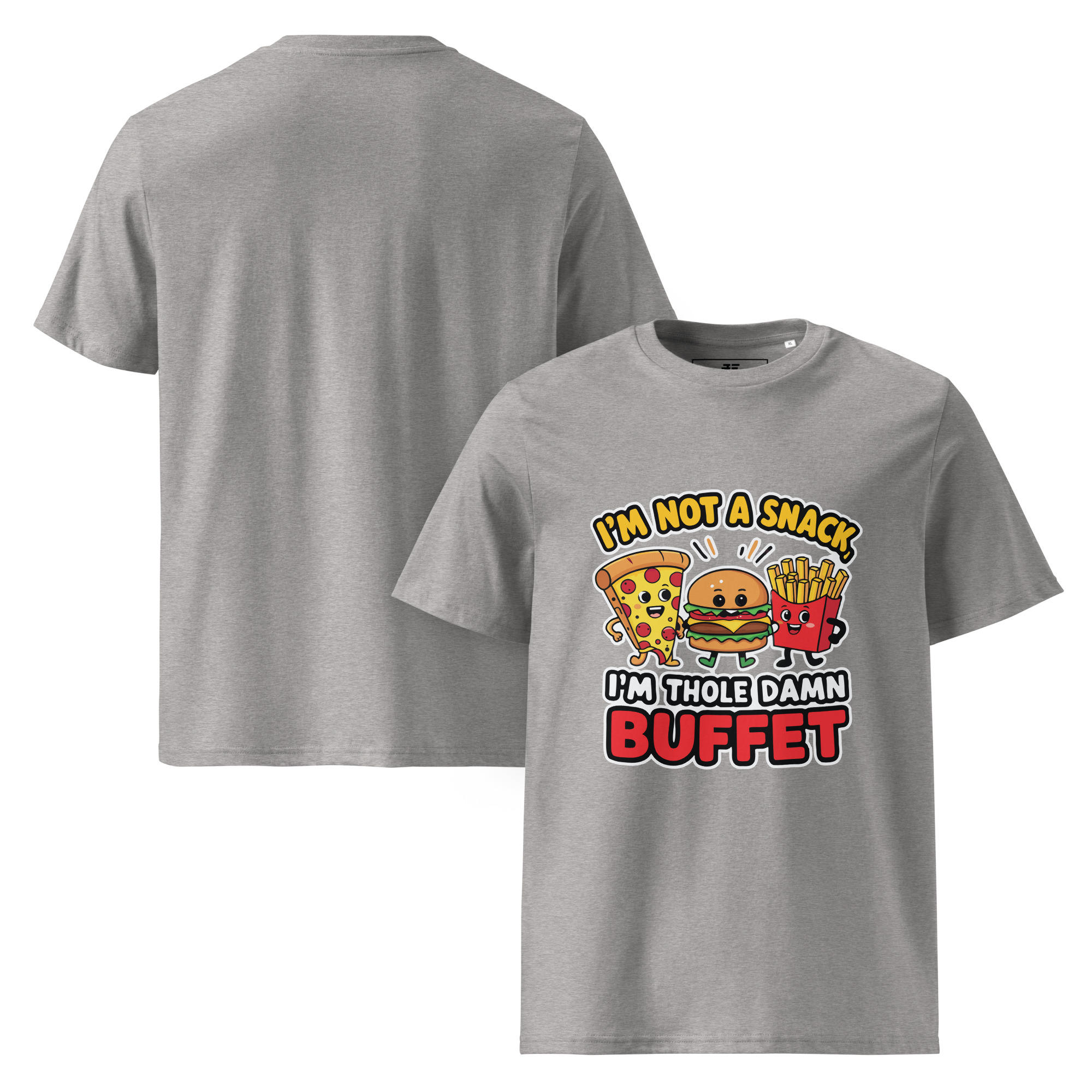 unisex-organic-cotton-t-shirt-heather-grey-front-and-back-687372134d70c.jpg Whole Buffet Unisex organic cotton t-shirt