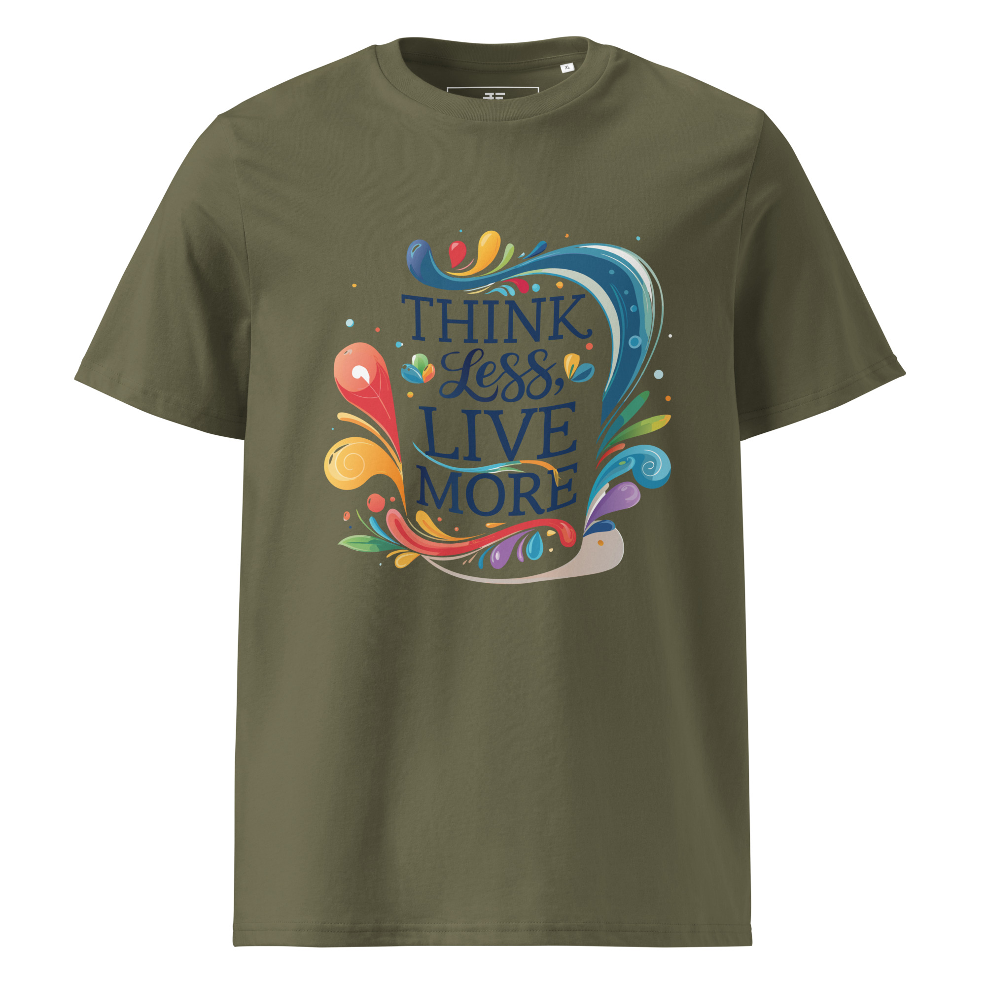 unisex-organic-cotton-t-shirt-khaki-front-6871cfd88226f.jpg Live More Unisex organic cotton t-shirt