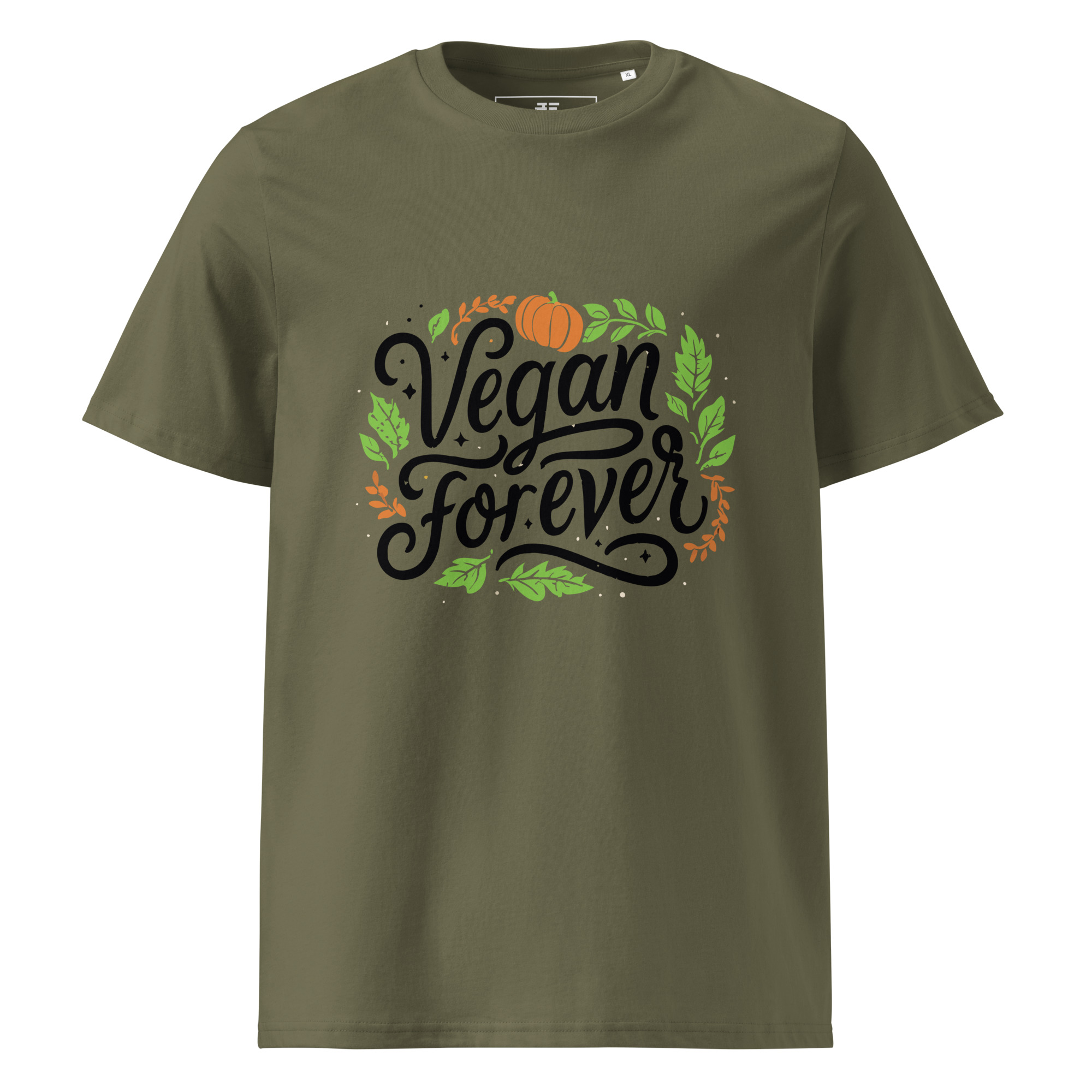 unisex-organic-cotton-t-shirt-khaki-front-6871d19b21d5b.jpg Vegan Forever Unisex organic cotton t-shirt