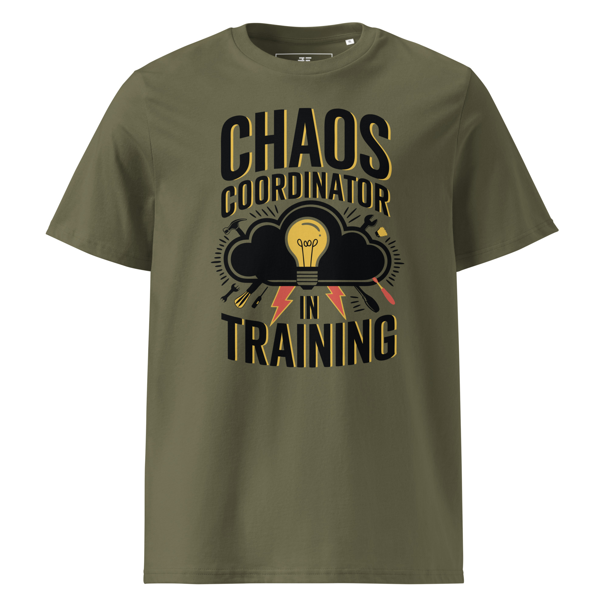 unisex-organic-cotton-t-shirt-khaki-front-6871d30084562.jpg Chaos Unisex organic cotton t-shirt