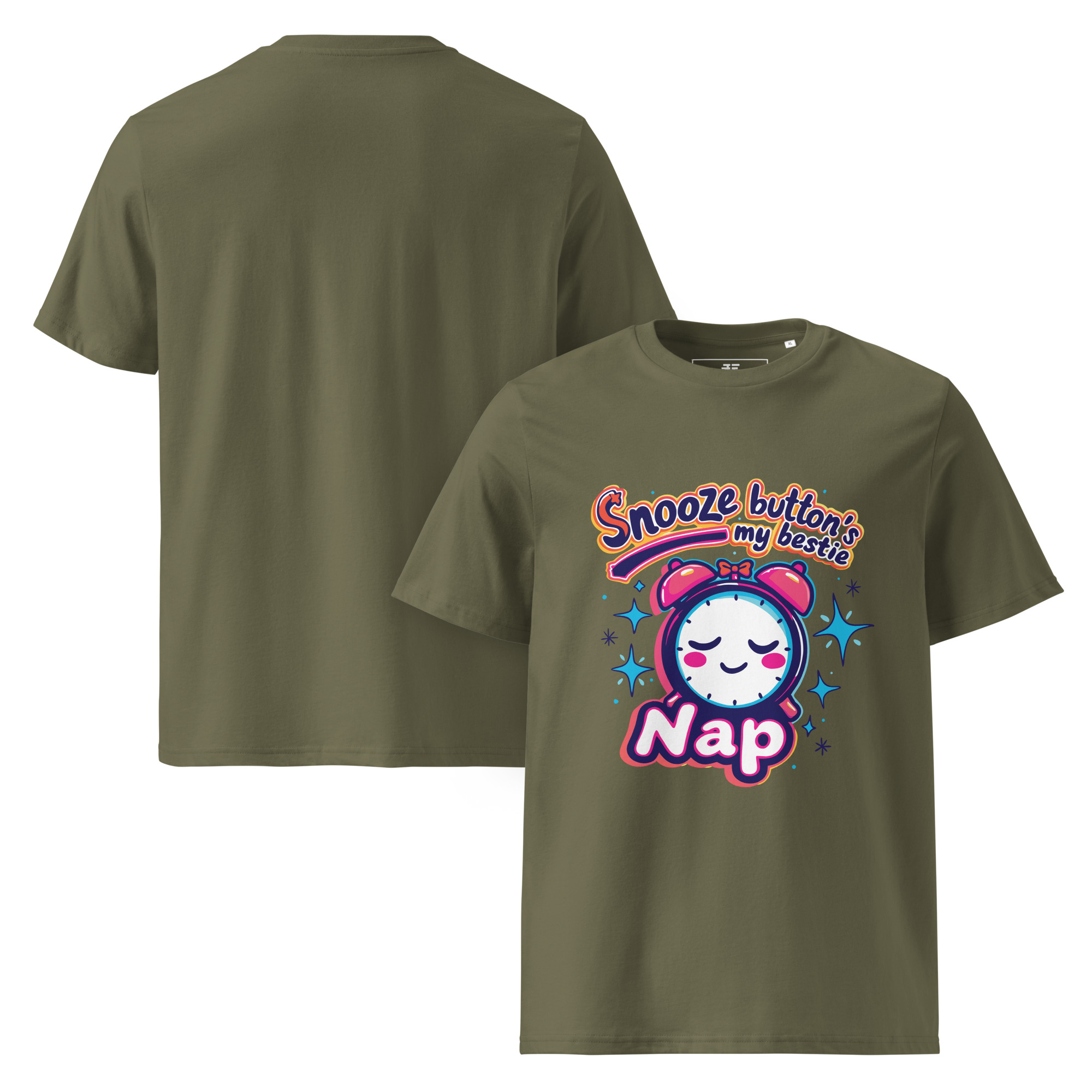unisex-organic-cotton-t-shirt-khaki-front-and-back-68736fe9c3e08.jpg Snoozy Unisex organic cotton t-shirt
