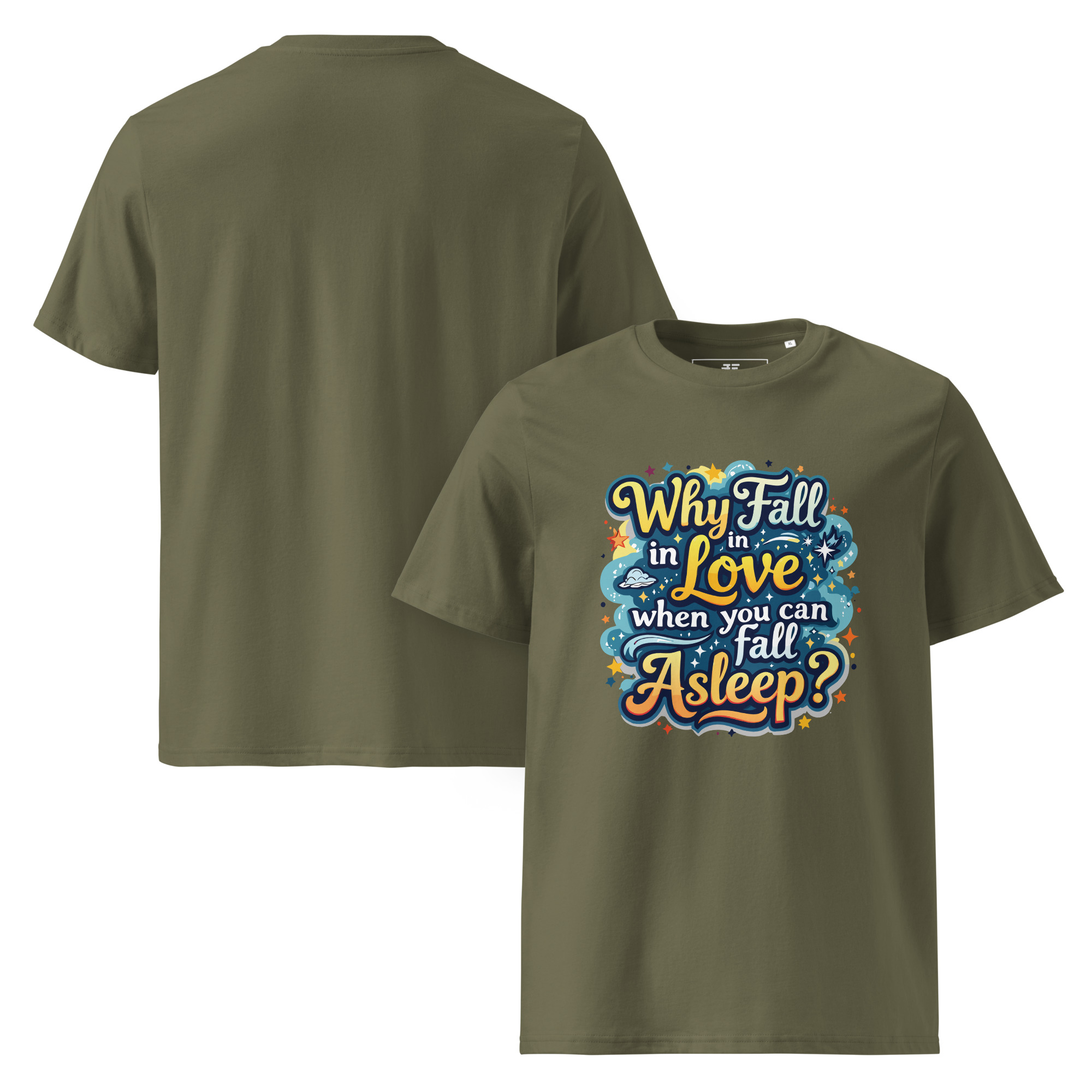 unisex-organic-cotton-t-shirt-khaki-front-and-back-687377d66c65c.jpg Love of Sleep Unisex organic cotton t-shirt