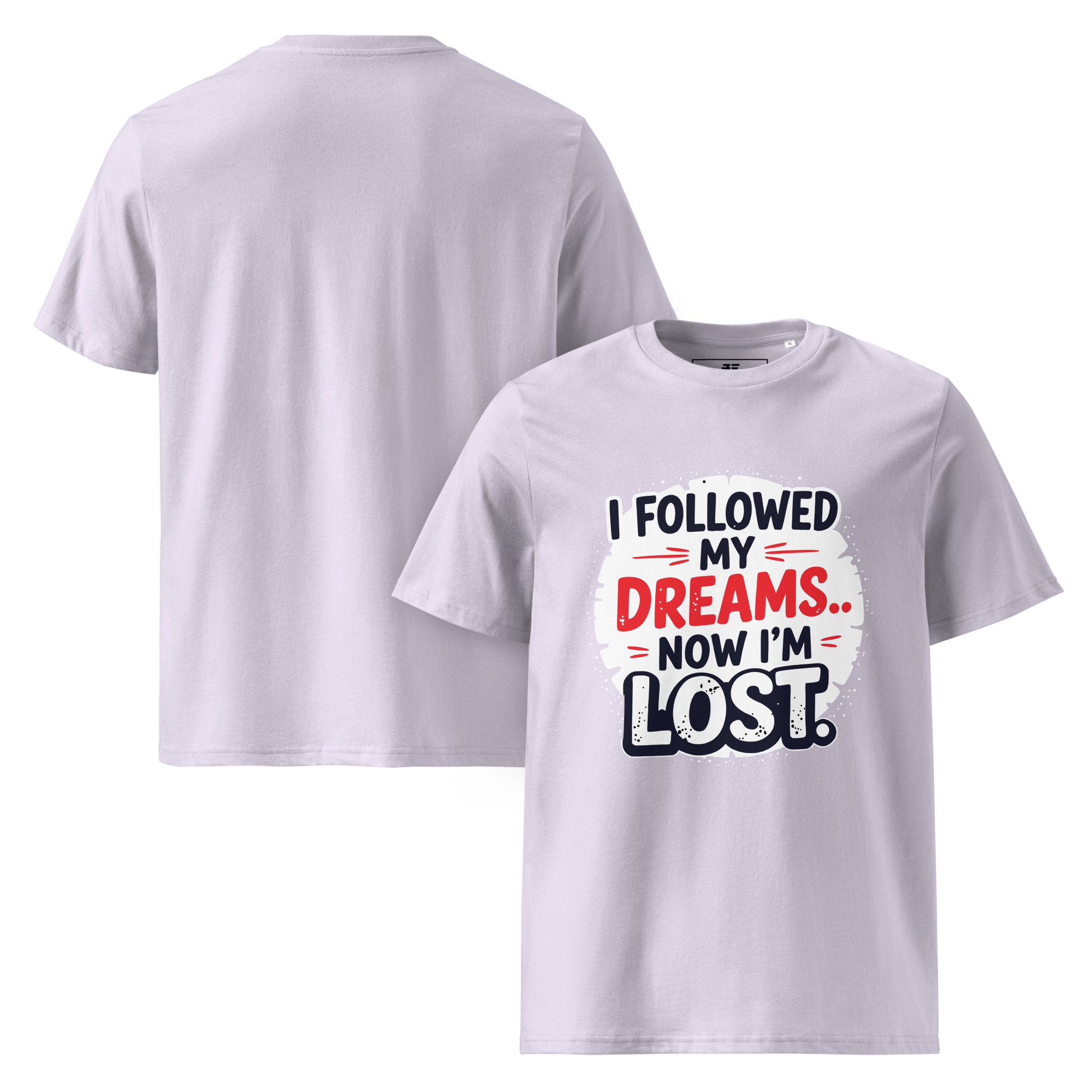 unisex-organic-cotton-t-shirt-lavender-front-and-back-687370f8c6129.jpg Lost Dreams Unisex organic cotton t-shirt