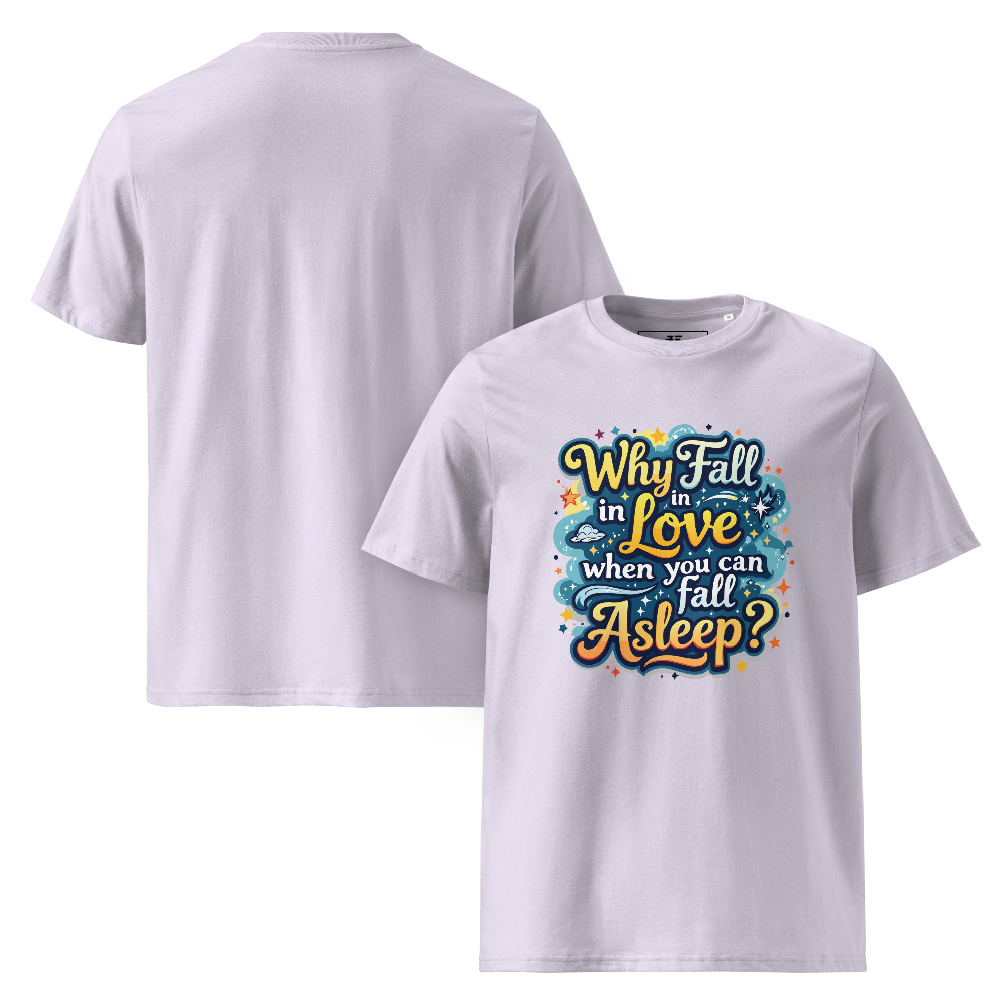 unisex-organic-cotton-t-shirt-lavender-front-and-back-687377d69db11.jpg Love of Sleep Unisex organic cotton t-shirt