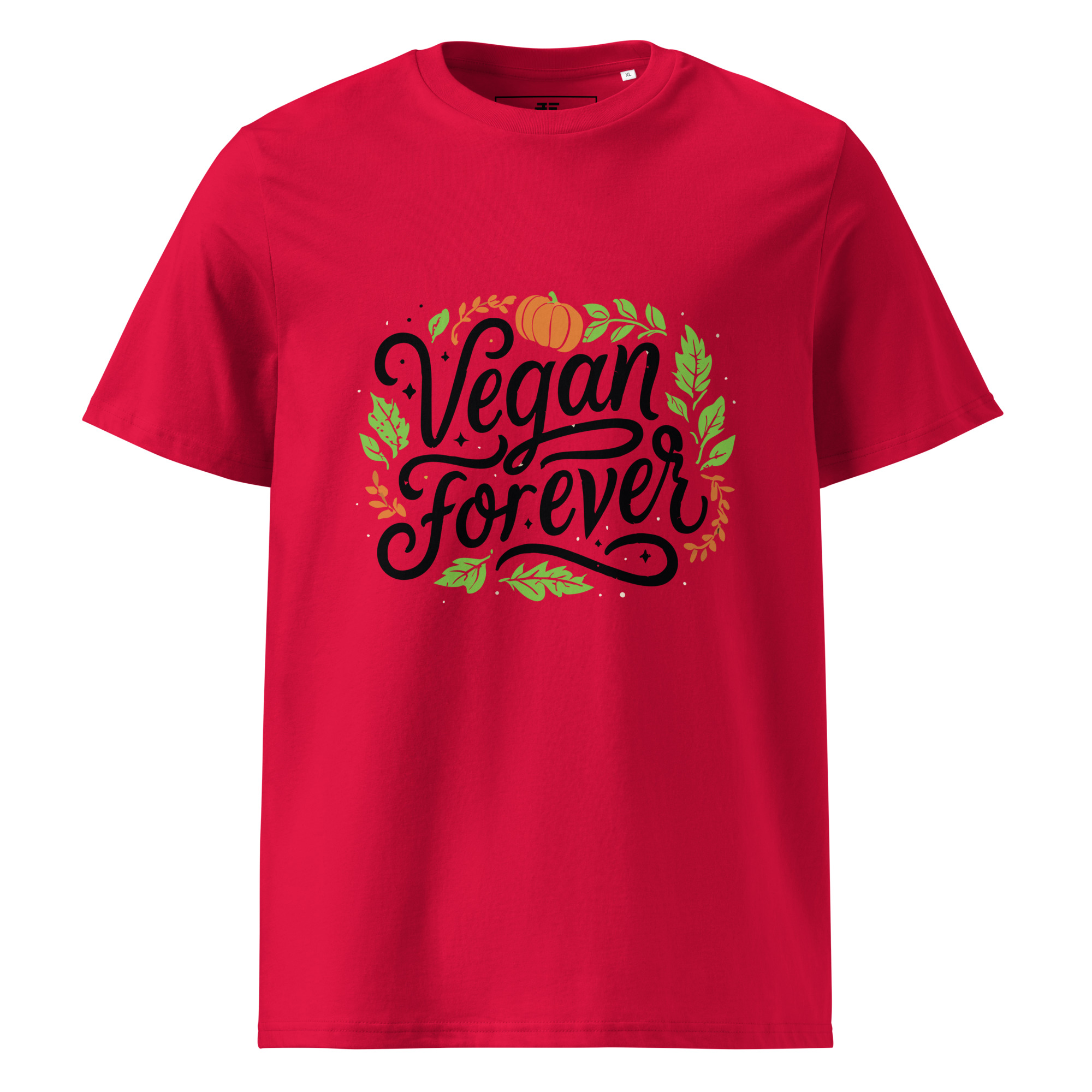 unisex-organic-cotton-t-shirt-red-front-6871d19b1a92c.jpg Vegan Forever Unisex organic cotton t-shirt