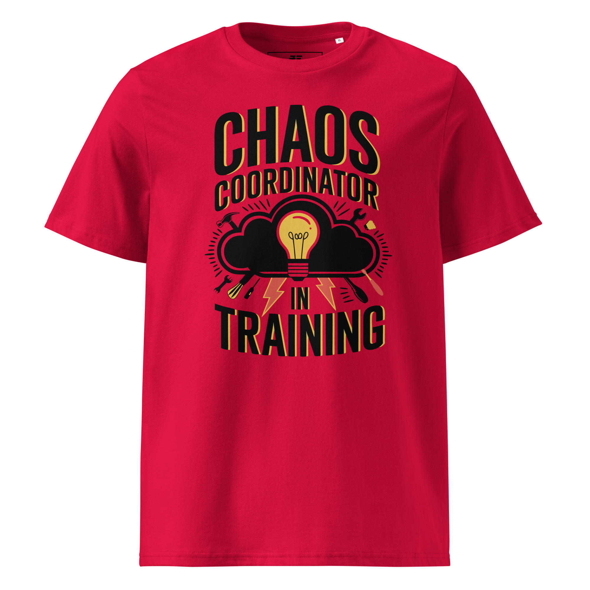 unisex-organic-cotton-t-shirt-red-front-6871d3007d164.jpg Chaos Unisex organic cotton t-shirt
